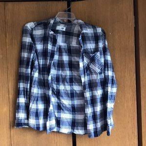 blue and white flannel